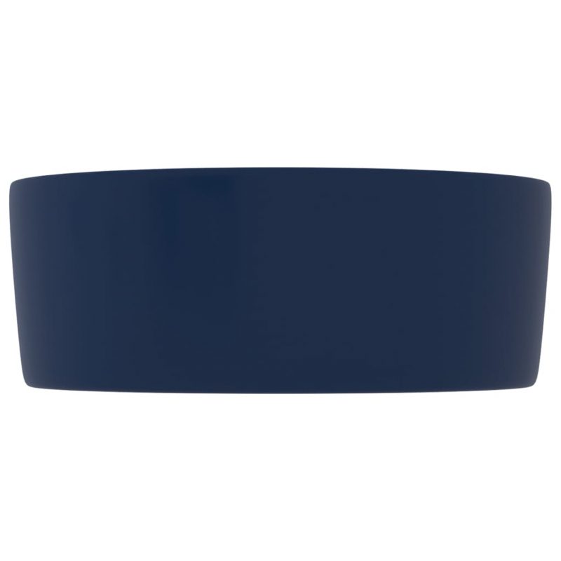 Luksuzni okrugli umivaonik mat tamnoplavi 40 x 15 cm keramički - Slika 4