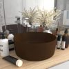 Luksuzni okrugli umivaonik mat tamnosmeđi 40 x 15 cm keramički
