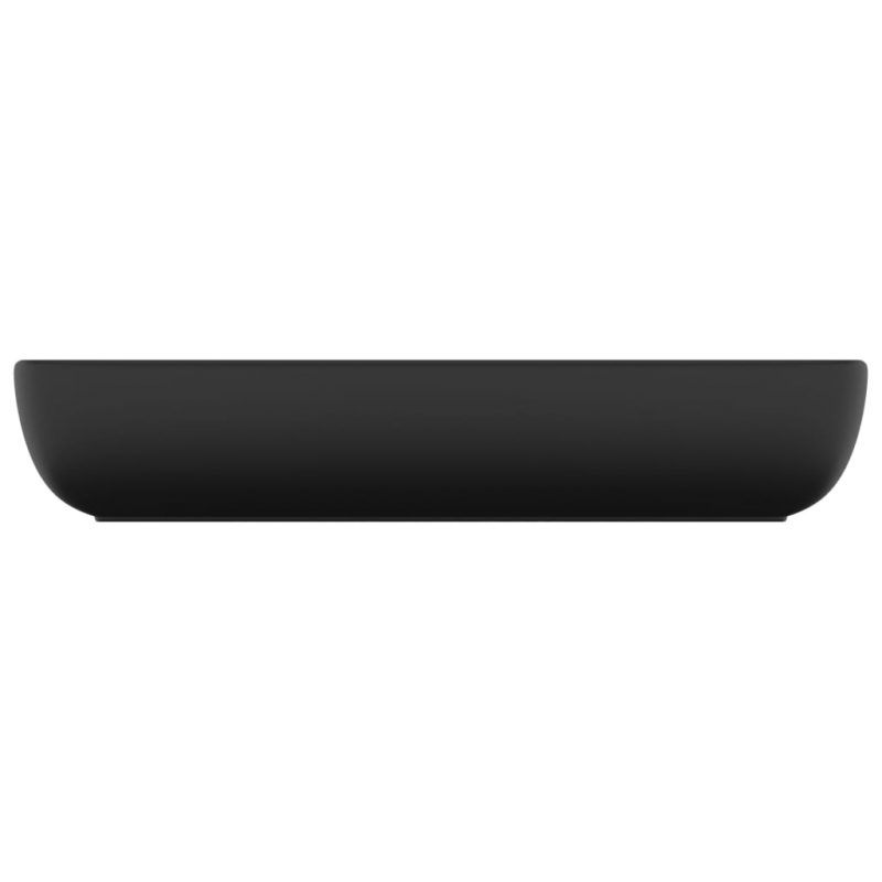 Luksuzni pravokutni umivaonik mat crni 71 x 38 cm keramički - Slika 4