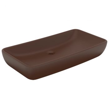 Luksuzni pravokutni umivaonik mat tamnosmeđi 71x38 cm keramički