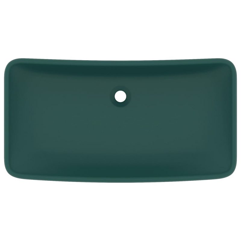 Luksuzni pravokutni umivaonik mat zeleni 71 x 38 cm keramički - Slika 3