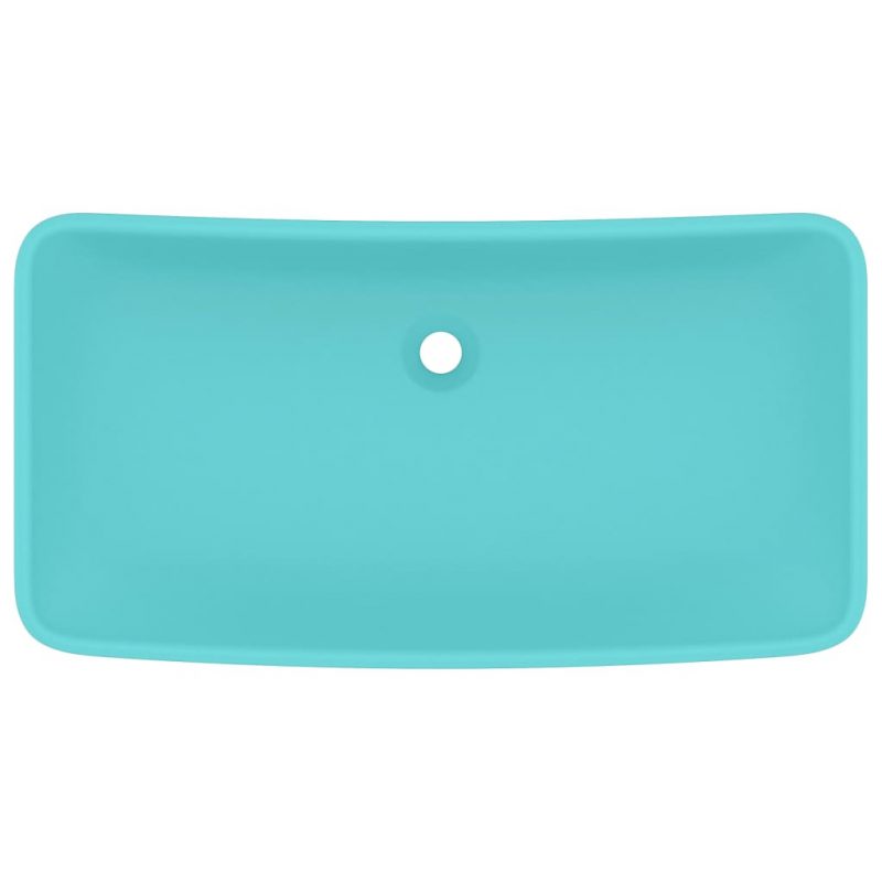 Luksuzni pravokutni umivaonik mat zeleni 71 x 38 cm keramički - Slika 3