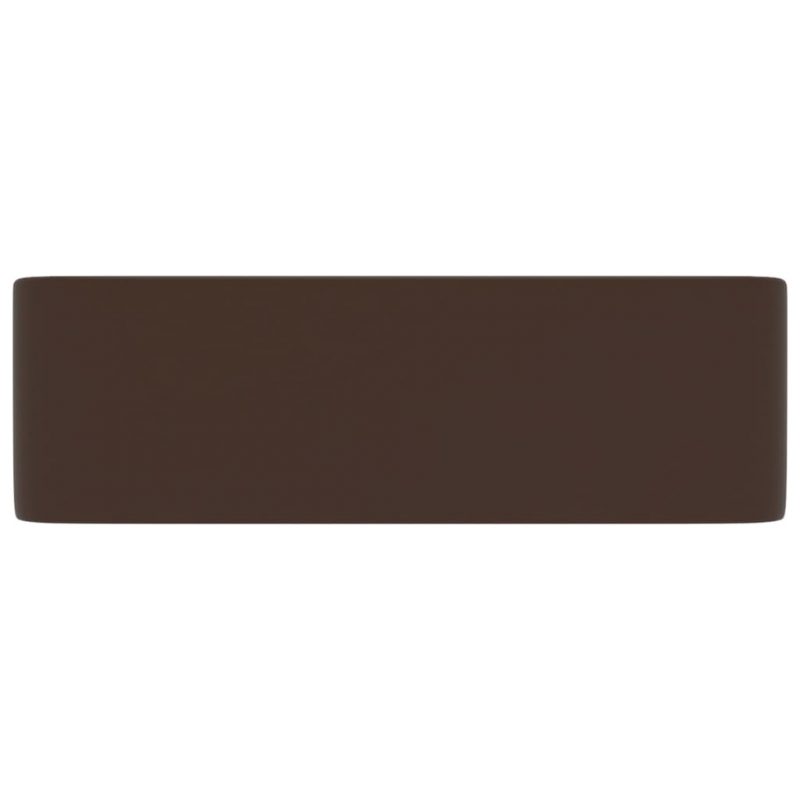 Luksuzni umivaonik mat tamnosmeđi 41 x 30 x 12 cm keramički - Slika 4
