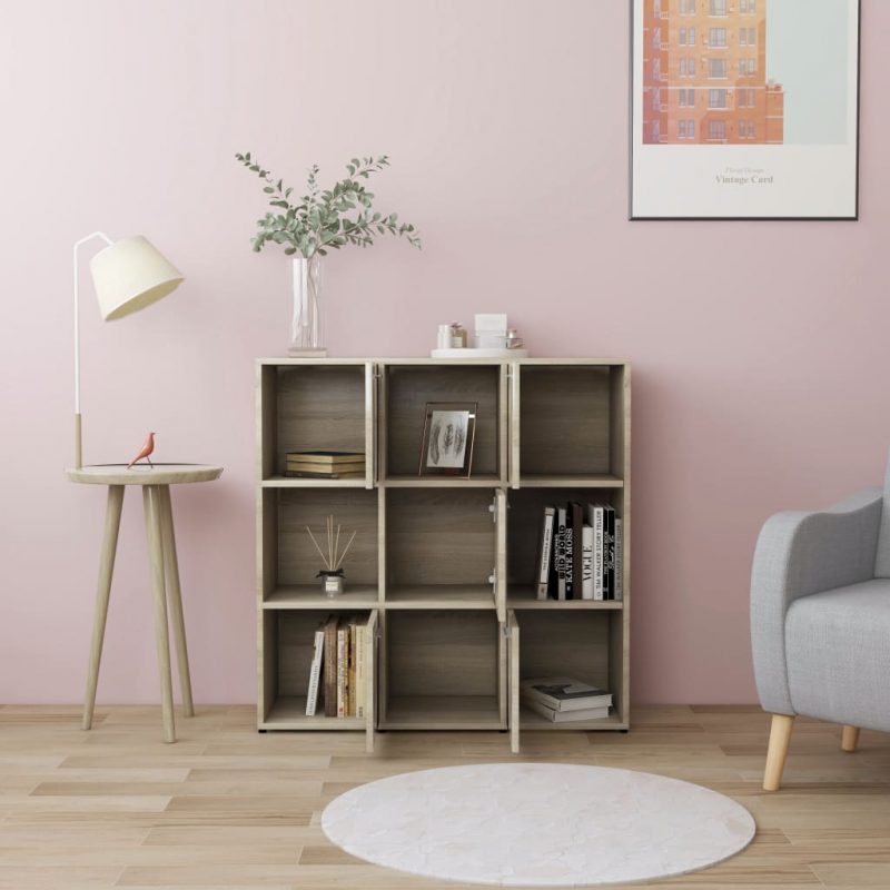 Ormarić za knjige boja hrasta sonome 90 x 30 x 90 cm od iverice - Slika 3