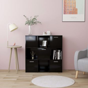 Ormarić za knjige crni 90 x 30 x 90 cm od iverice