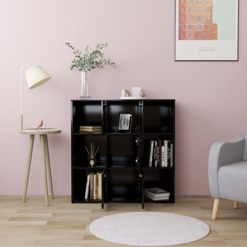 Ormarić za knjige crni 90 x 30 x 90 cm od iverice - Slika 3