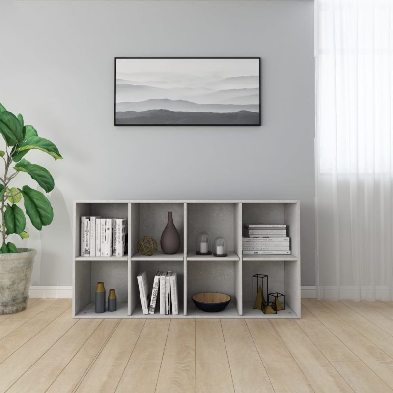 Ormarić za knjige / komoda boja betona 66 x 30 x 130 cm iverica - Slika 4