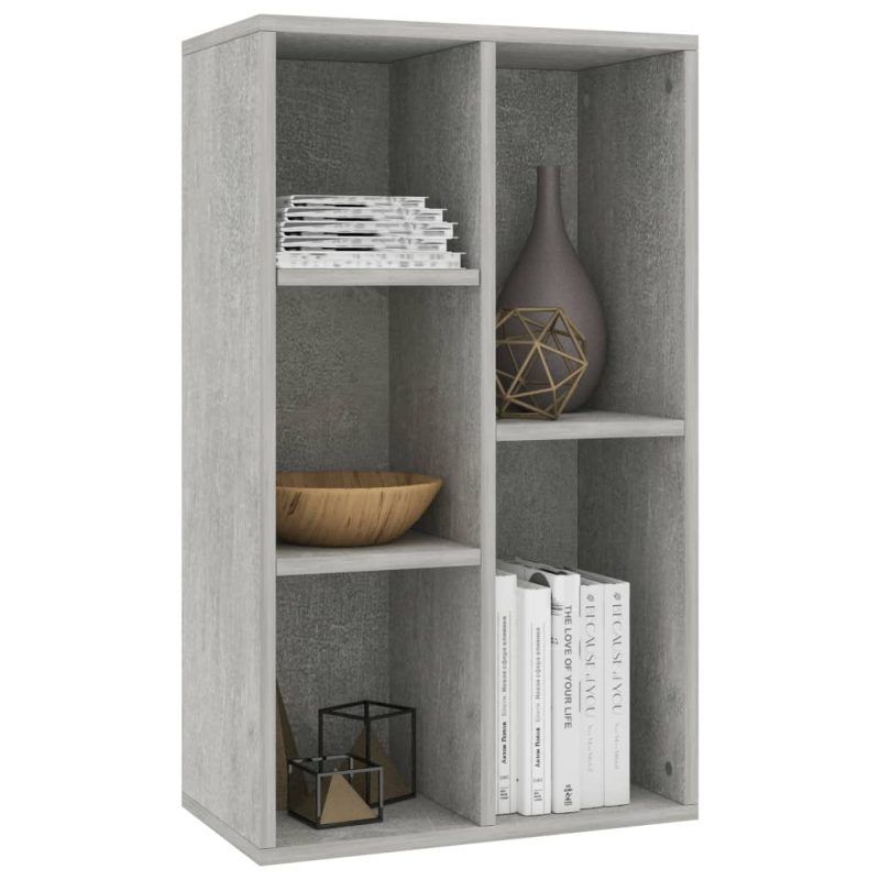 Ormarić za knjige / komoda siva boja betona 50x25x80 cm iverica - Slika 3