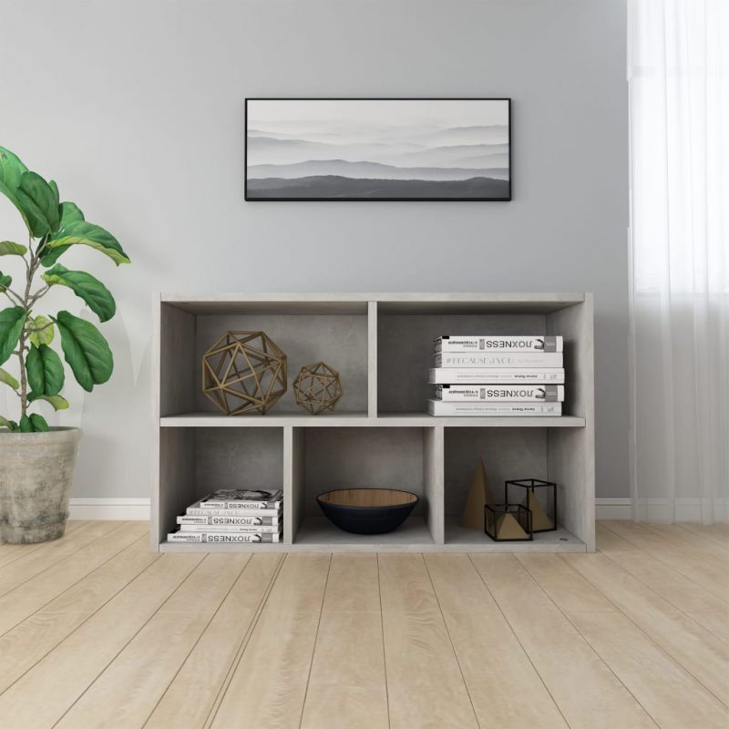 Ormarić za knjige / komoda siva boja betona 50x25x80 cm iverica - Slika 4