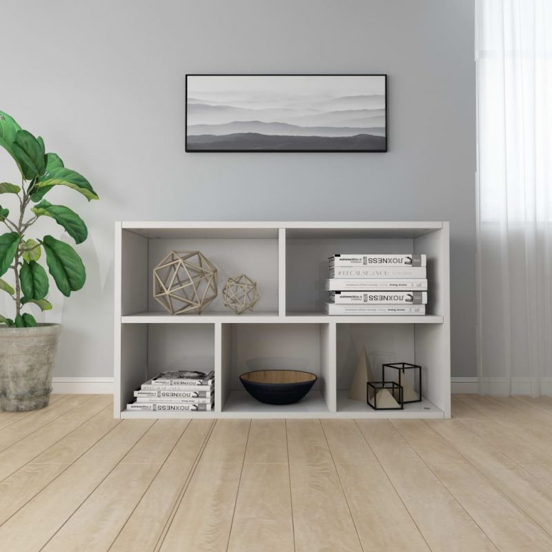 Ormarić za knjige / komoda sjajna bijela 50x25x80 cm iverica - Slika 4