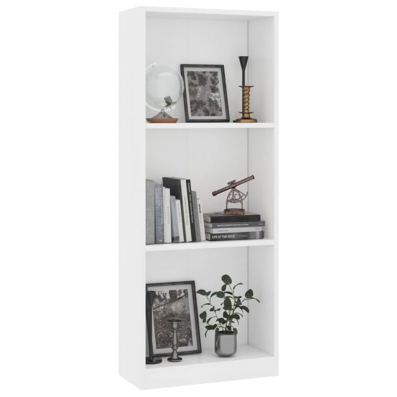 Ormarić za knjige s 3 razine bijeli 40 x 24 x 108 cm od iverice - Slika 3