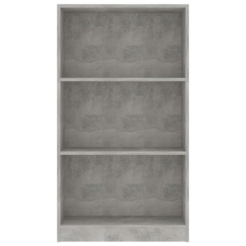 Ormarić za knjige s 3 razine boja betona 60x24x108 cm iverica - Slika 4