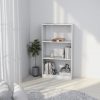 Ormarić za knjige s 3 razine sjajni bijeli 60x24x108 cm iverica