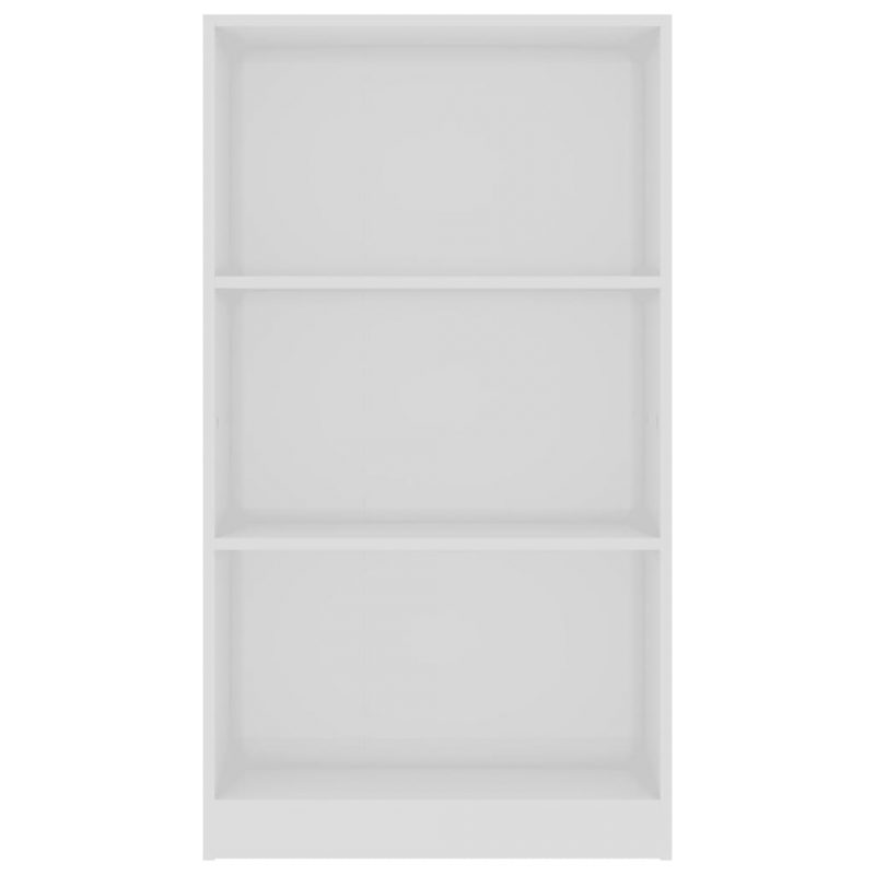 Ormarić za knjige s 3 razine sjajni bijeli 60x24x108 cm iverica - Slika 4