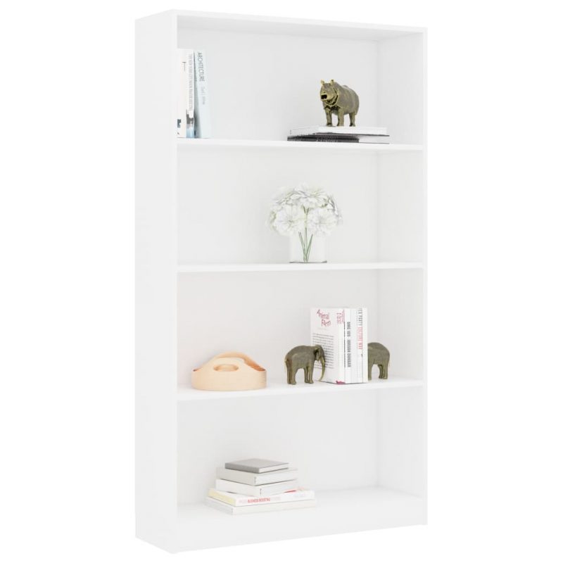 Ormarić za knjige s 4 razine bijeli 80 x 24 x 142 cm od iverice - Slika 3