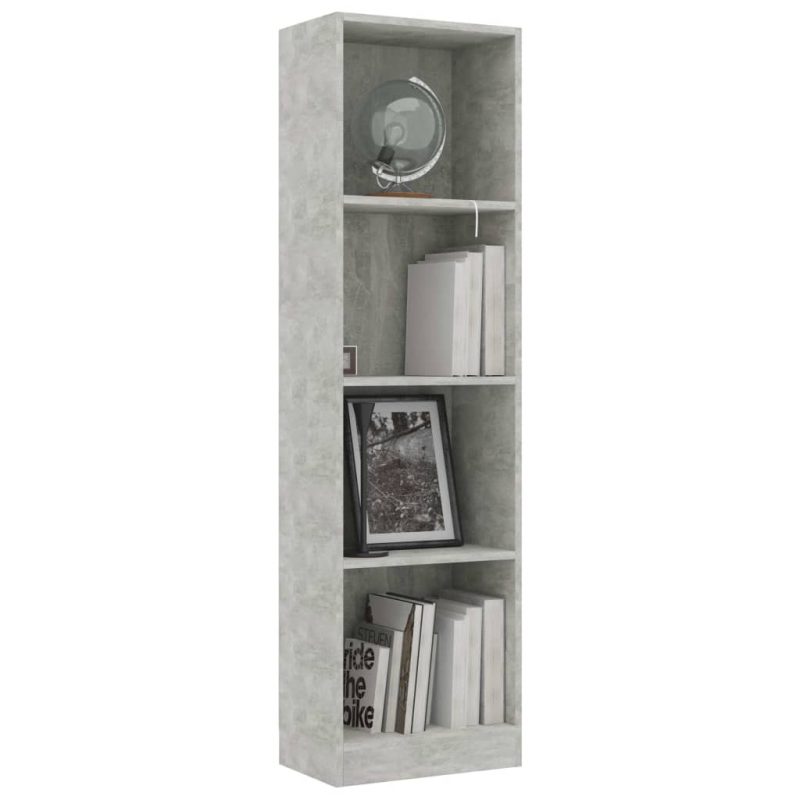 Ormarić za knjige s 4 razine boja betona 40x24x142 cm iverica - Slika 3