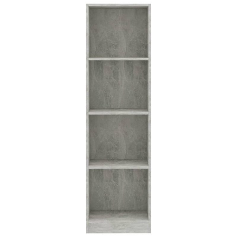 Ormarić za knjige s 4 razine boja betona 40x24x142 cm iverica - Slika 4