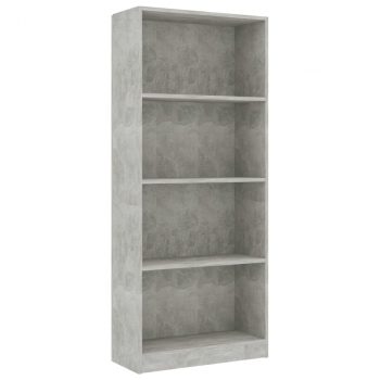 Ormarić za knjige s 4 razine boja betona 60x24x142 cm iverica