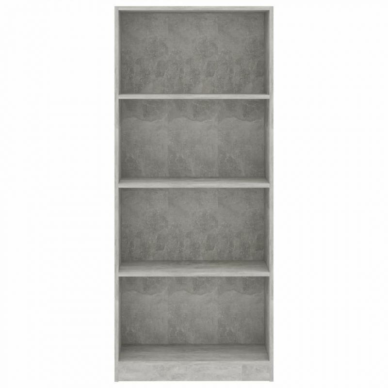 Ormarić za knjige s 4 razine boja betona 60x24x142 cm iverica - Slika 4