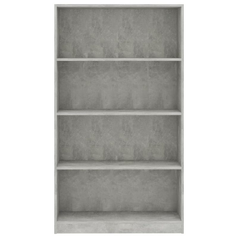 Ormarić za knjige s 4 razine boja betona 80x24x142 cm iverica - Slika 4