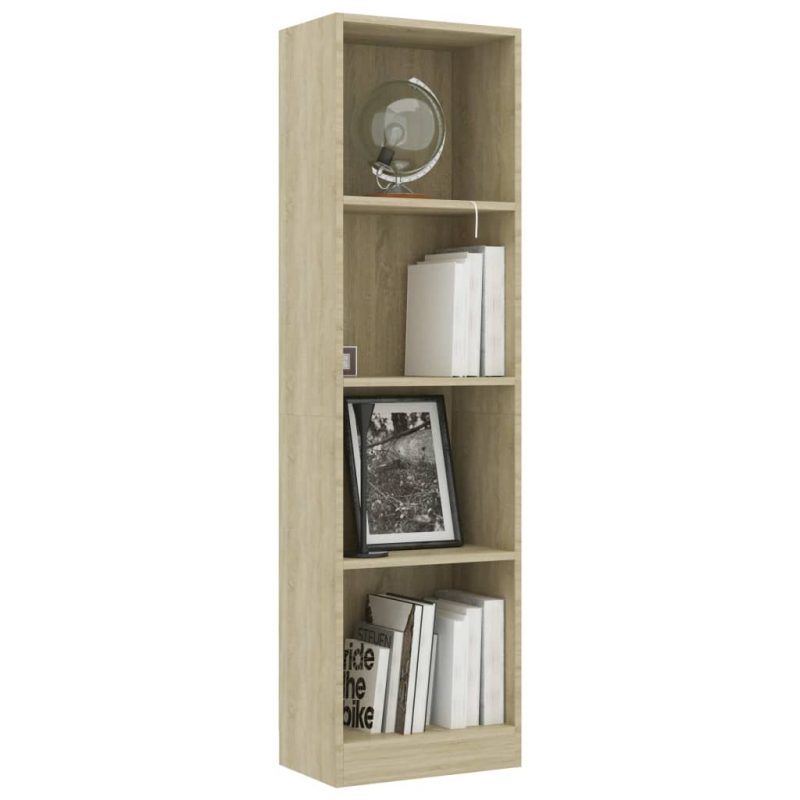 Ormarić za knjige s 4 razine boja hrasta 40x24x142 cm iverica - Slika 3