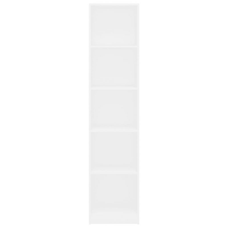 Ormarić za knjige s 5 razina bijeli 40 x 24 x 175 cm od iverice - Slika 4