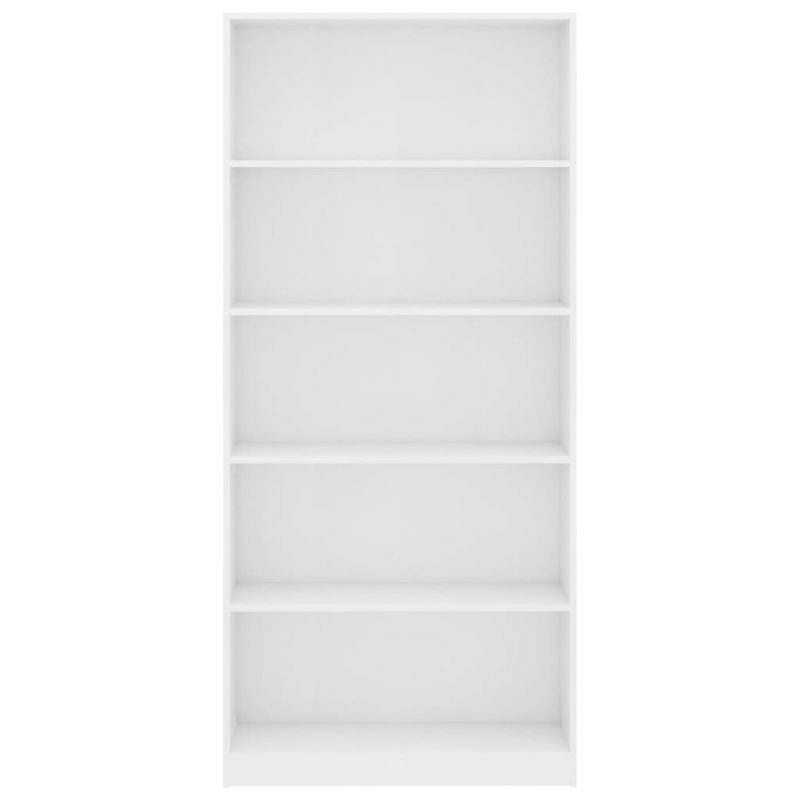 Ormarić za knjige s 5 razina bijeli 80 x 24 x 175 cm od iverice - Slika 4