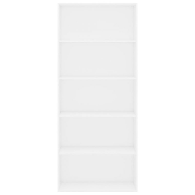 Ormarić za knjige s 5 razina bijeli 80 x 30 x 189 cm od iverice - Slika 4
