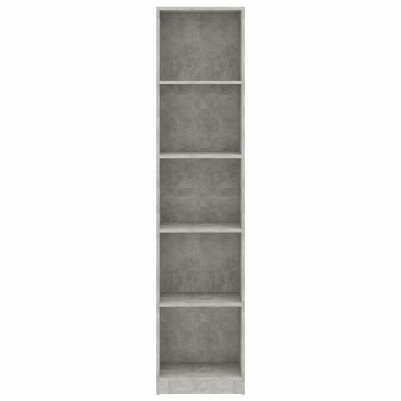 Ormarić za knjige s 5 razina boja betona 40x24x175 cm iverica - Slika 4