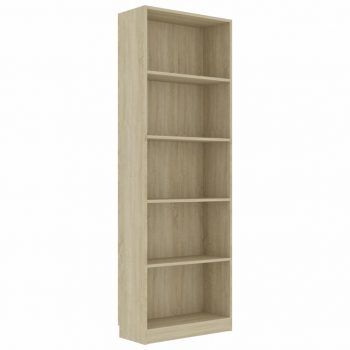 Ormarić za knjige s 5 razina boja hrasta 60x24x175 cm iverica