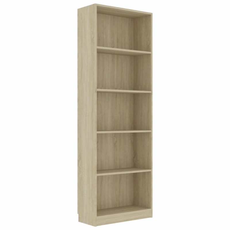 Ormarić za knjige s 5 razina boja hrasta 60x24x175 cm iverica