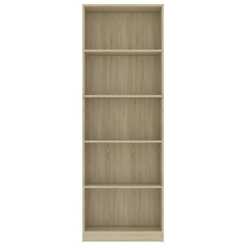 Ormarić za knjige s 5 razina boja hrasta 60x24x175 cm iverica - Slika 4