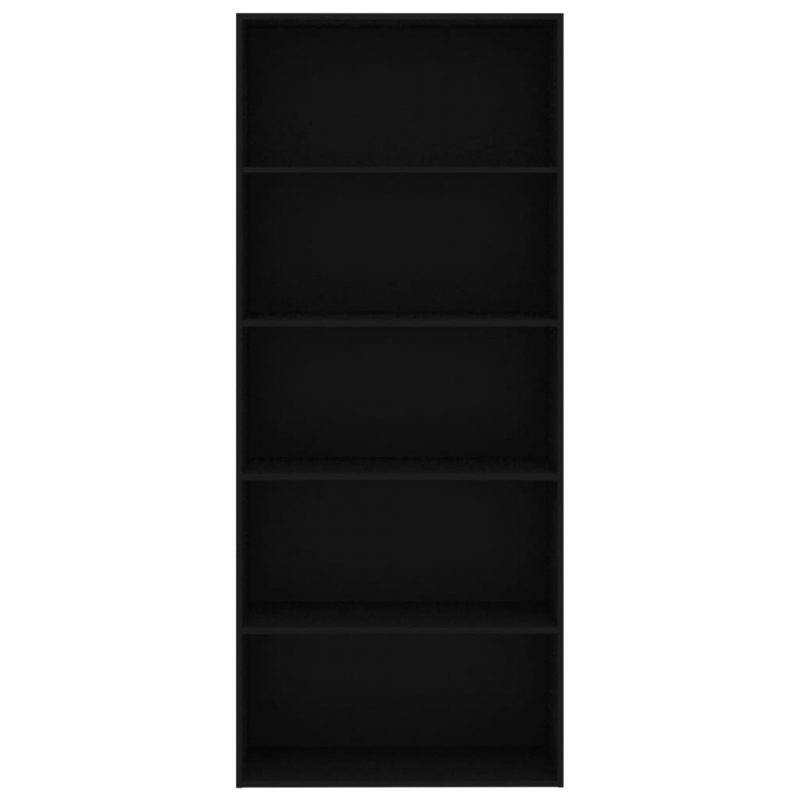 Ormarić za knjige s 5 razina crni 80 x 30 x 189 cm od iverice - Slika 4