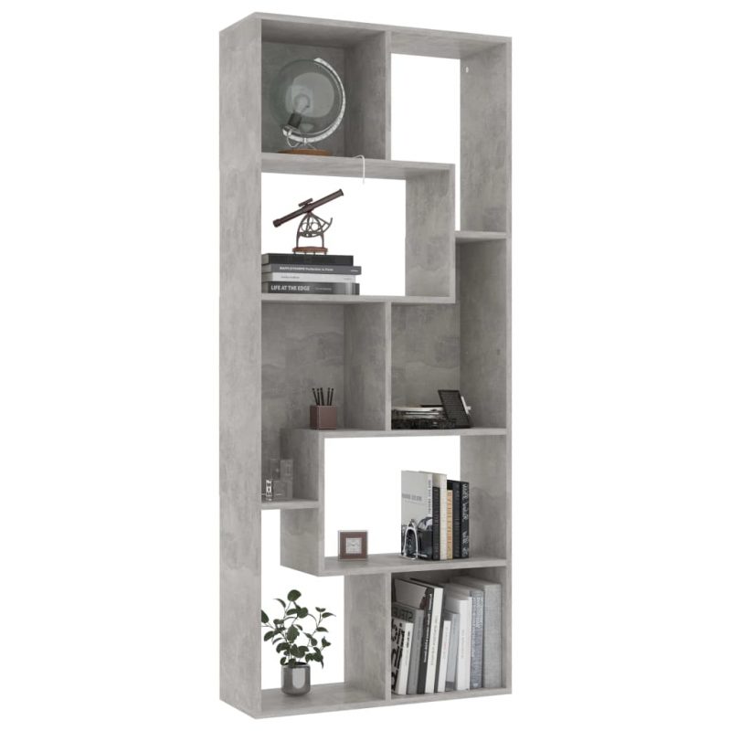 Ormarić za knjige siva boja betona 67 x 24 x 161 cm od iverice - Slika 4