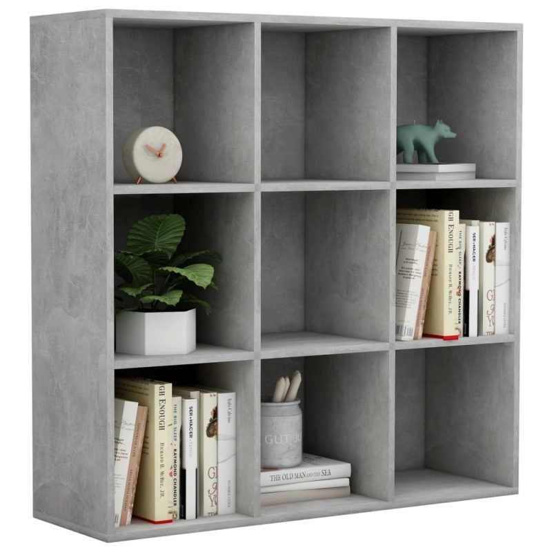 Ormarić za knjige siva boja betona 98 x 30 x 98 cm od iverice - Slika 3