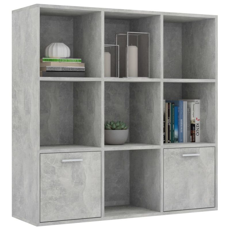 Ormarić za knjige siva boja betona 98 x 30 x 98 cm od iverice - Slika 3
