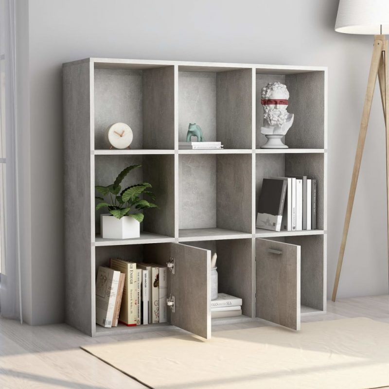 Ormarić za knjige siva boja betona 98 x 30 x 98 cm od iverice - Slika 4