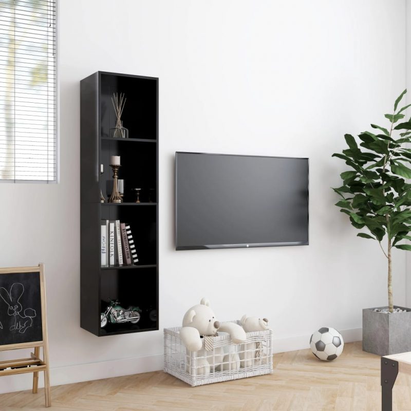 Ormarić za knjige/TV crni 143 x 30 x 36 cm - Slika 3