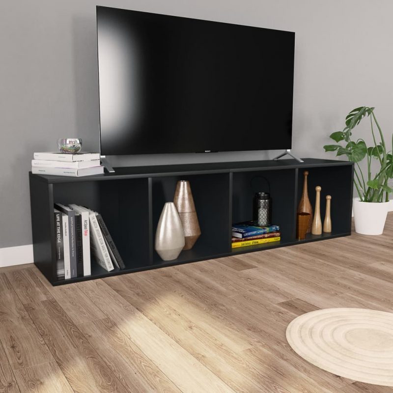 Ormarić za knjige/TV crni 36 x 30 x 143 cm od iverice - Slika 4