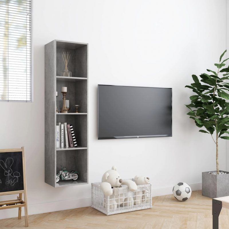 Ormarić za knjige/TV siva boja betona 143 x 30 x 36 cm - Slika 3
