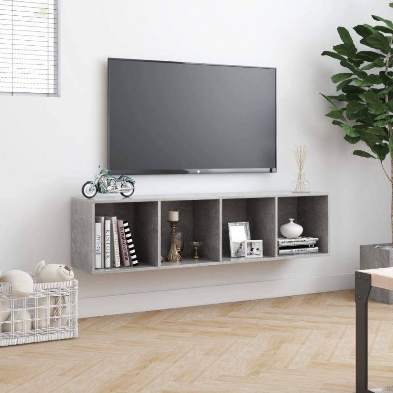 Ormarić za knjige/TV siva boja betona 143 x 30 x 36 cm - Slika 4