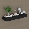 Plutajuća zidna polica s ladicom crna 80 x 25 x 8 cm