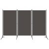 Sobna pregrada s 3 panela antracit 260 x 180 cm