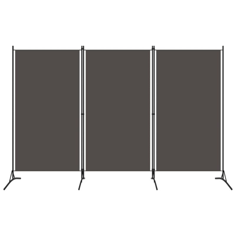 Sobna pregrada s 3 panela antracit 260 x 180 cm