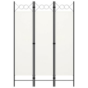 Sobna pregrada s 3 panela bijela 120 x 180 cm