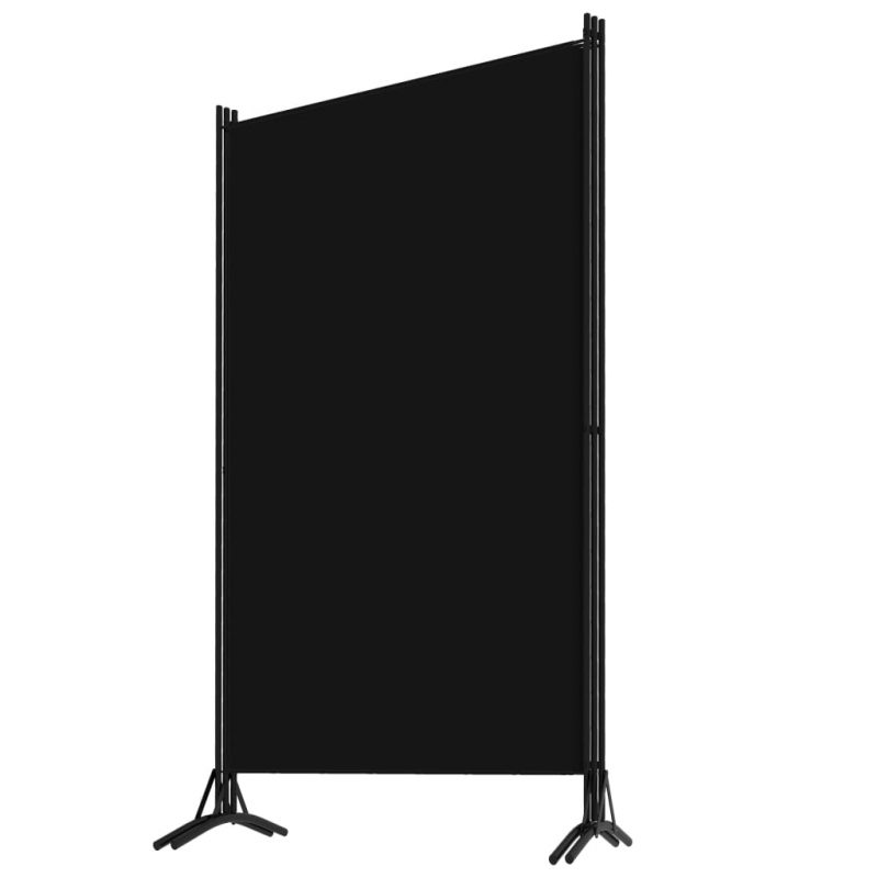 Sobna pregrada s 3 panela crna 260 x 180 cm - Slika 3