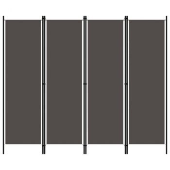 Sobna pregrada s 4 panela antracit 200 x 180 cm