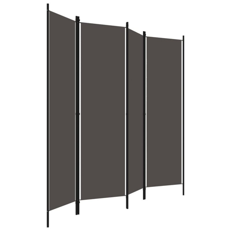 Sobna pregrada s 4 panela antracit 200 x 180 cm - Slika 3