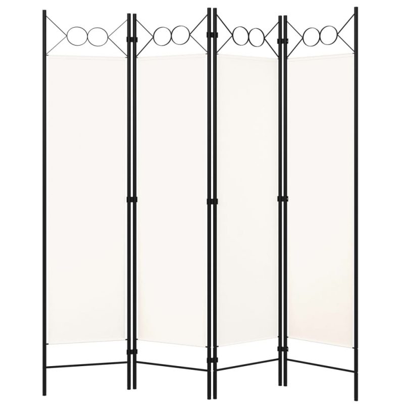 Sobna pregrada s 4 panela bijela 160 x 180 cm