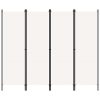 Sobna pregrada s 4 panela bijela 200 x 180 cm